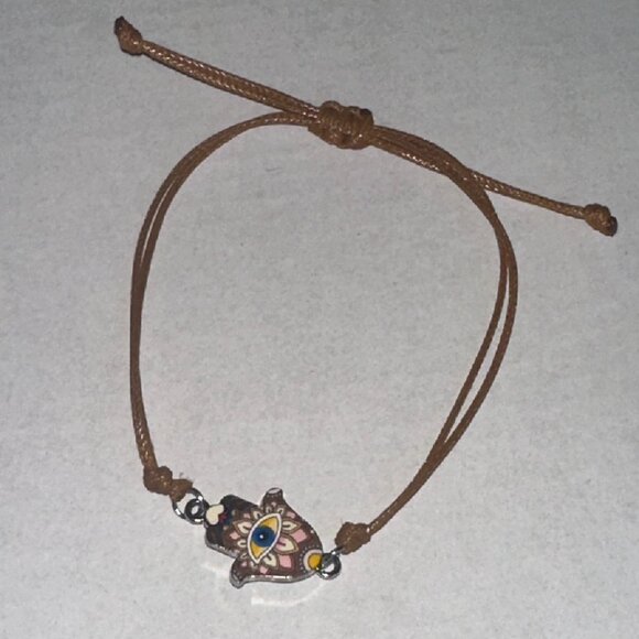 🌙 Brown Adjustable Hamsa Bracelet – Good Vibes Jewelry - Picture 1 of 2